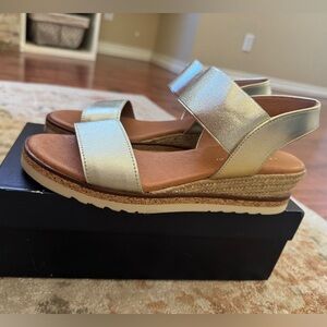 Andre Assous Metallic Gold Neveah wedge Sandal
